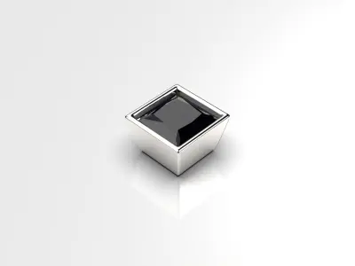 princess shape bezel flush setting ring heads 3D print model