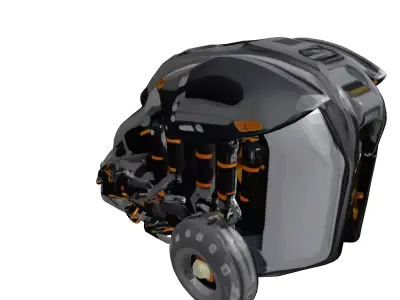 Futuristic Jetpack with Thrusters 3D model