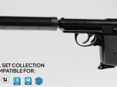Pistol set collection 3D model