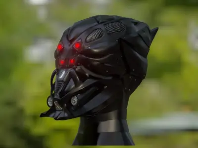 Helmet-1 robot head with lights 3D model