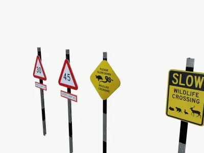 Sign Boards 3D model purchase