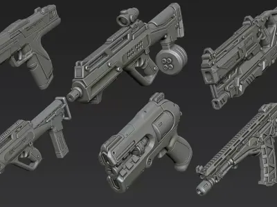 3D Printable Sci-Fi Weapon Part 10 3D model