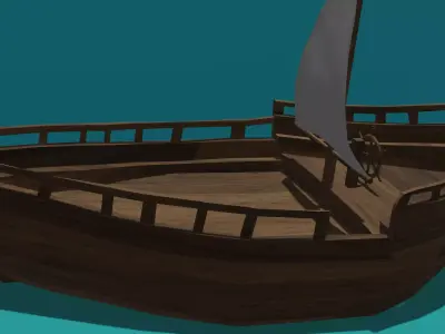 the wooden ship Free 3D model