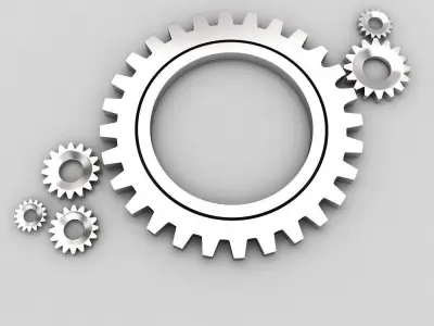 gears 3d model set of 3D model by Kritrimvault