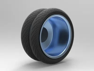 Double wheel 1 3D model