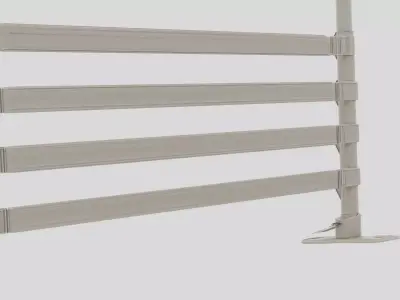 Industrial Safety Barrier Fence Segment for 3D print 3D model