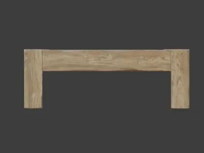 Rustic Wood Beam Console Table Free 3D model