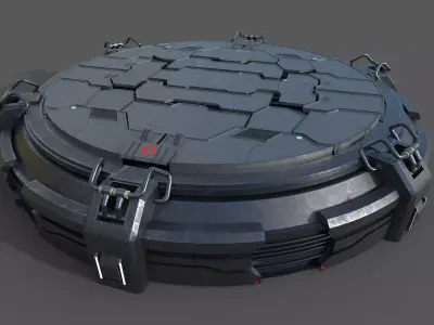 Futuristic podium Low-poly 3D model