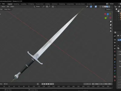 Medieval sword 3D model 3