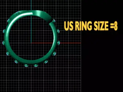 Industrial Wrench Wrap Ring 18K Gold Mechanic  3D print model