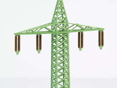 Single phase electric pole low 1-160 resin 3D print model