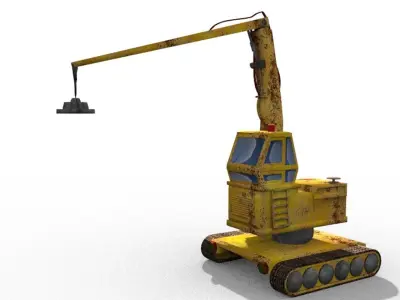 winch truck magnetic Low-poly 3D model