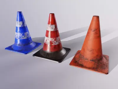 Traffic Cones 3D model purchase