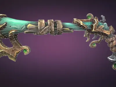 Pirate musket Low-poly 3D model