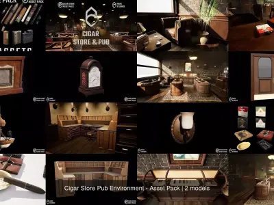 Cigar Store Pub Environment - Asset Pack
