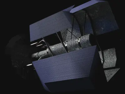Space Telescope Satellite Low-poly 3D model
