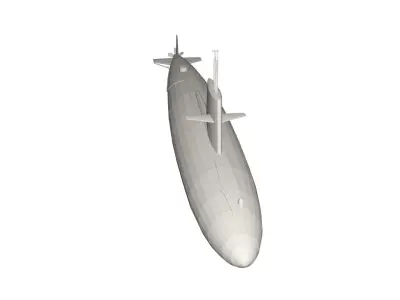 Military Ship submarine Low-poly 3D model