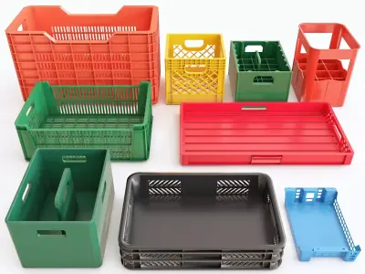 Plastic crate vol 02 3D model