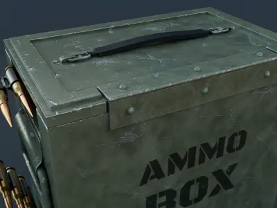 Ammo Box Low-poly 3D model 4