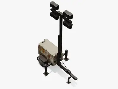 Old Light Generator Low-poly 3D model
