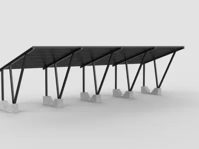 Carport Car Metall 07 3D model