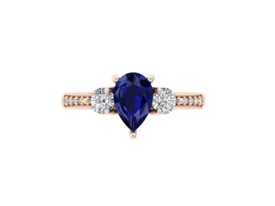 Pear Stone Ring 3D print model