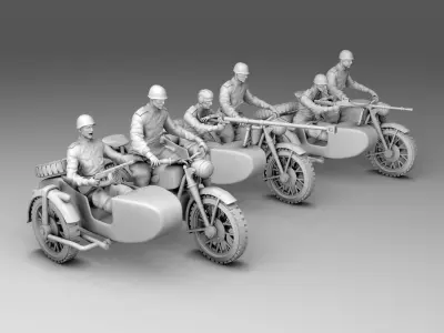 Military on a bike 3D print model