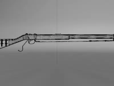 Henry Rifle 1860 Low-poly 3D model Free low-poly 3D model