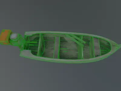 wooden boat 3D model