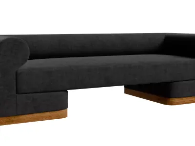 Modern Velvet Gunmetal Sofa Low-poly 3D model
