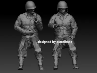 WW2 AMERICAN SOLDIER DRIVER FOR STUDEBAKER GMC CCKV TRUCK 3D print model