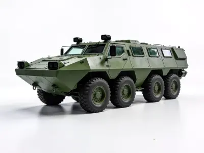 Realistic Modern 8x8 Armored Personnel Carrier Vehicle 3D Model Low-poly 3D model
