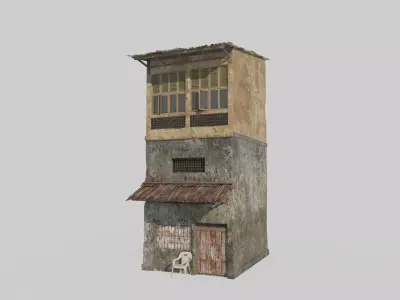Slum apartment buildings 3D model