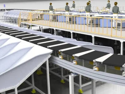 Cross Belt Sorting System 3D model