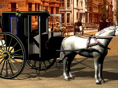 Hansom cab 1886 3D model