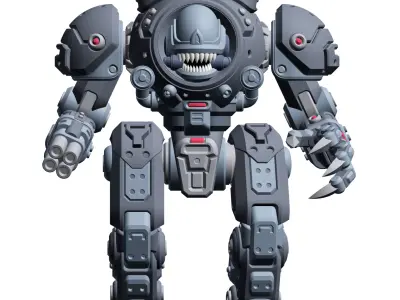 Mech Forge Nightmare Miniature for Sci-Fi Tabletop Wargames 3D print model