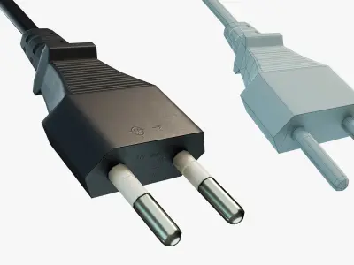 Electrical Plug Type C Low-poly 3D model