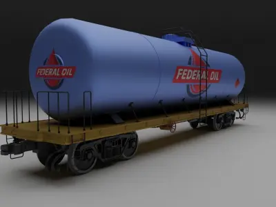 Railway tank Low-poly 3D model purchase