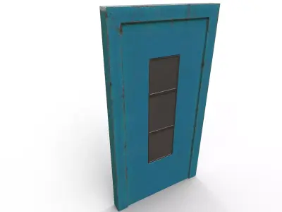 Metal door elevator Low-poly 3D model