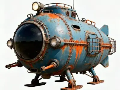 Abyssal Iron Bathysphere 3D Model Low-poly 3D model