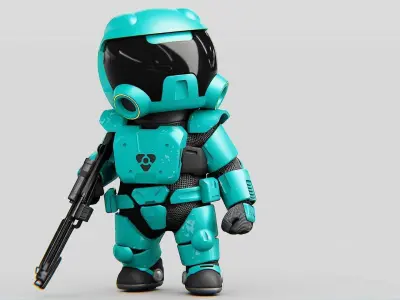 TOON TROOPER DEMO Rigged for Unreal Engine - Unity - MIXAMO Free 3D model