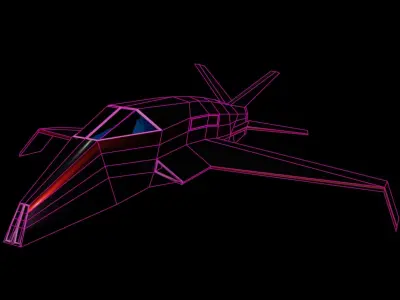  Space Ship lowpoly game ready Free low-poly 3D model