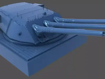 Yamato Type94 main turret - Personal license - 1-72 scale 3D print model