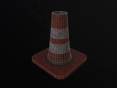 Dirty Traffic Cone Low-poly 3D model purchase