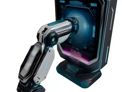 Futuristic ArmMounted Holographic Computer 3D model