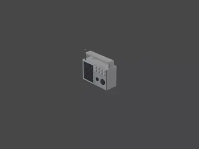 Minimalist Retro Radio Design Free 3D model