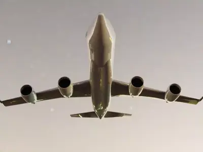 Fictional Modernized Quad Engine Jetliner 707-120 CFM Inspired Low-poly 3D model