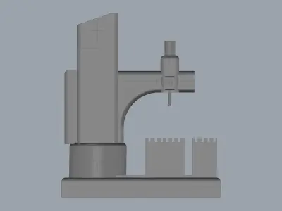 Radial Drilling Machine with Gear 3D model