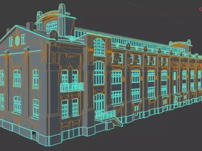 Factory building Free 3D model