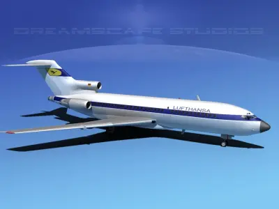 Boeing 727-100 Lufthansa 1 3D model
